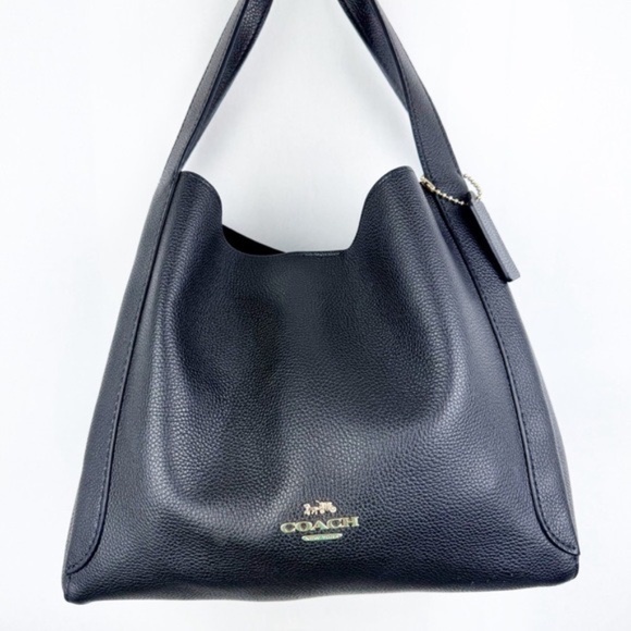 Coach Large Hadley hobo shoulder pebbled leather black 73549